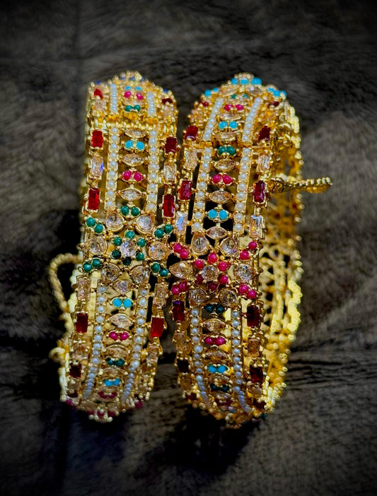Gold Multicolor Bangles