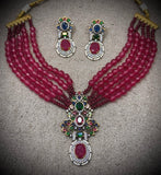 Ruby Beads Jewelry Set